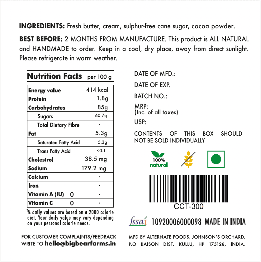 Toffee Tin - Assorted Caramel & Chocolate 600g - 40 pieces | Big Bear Farms