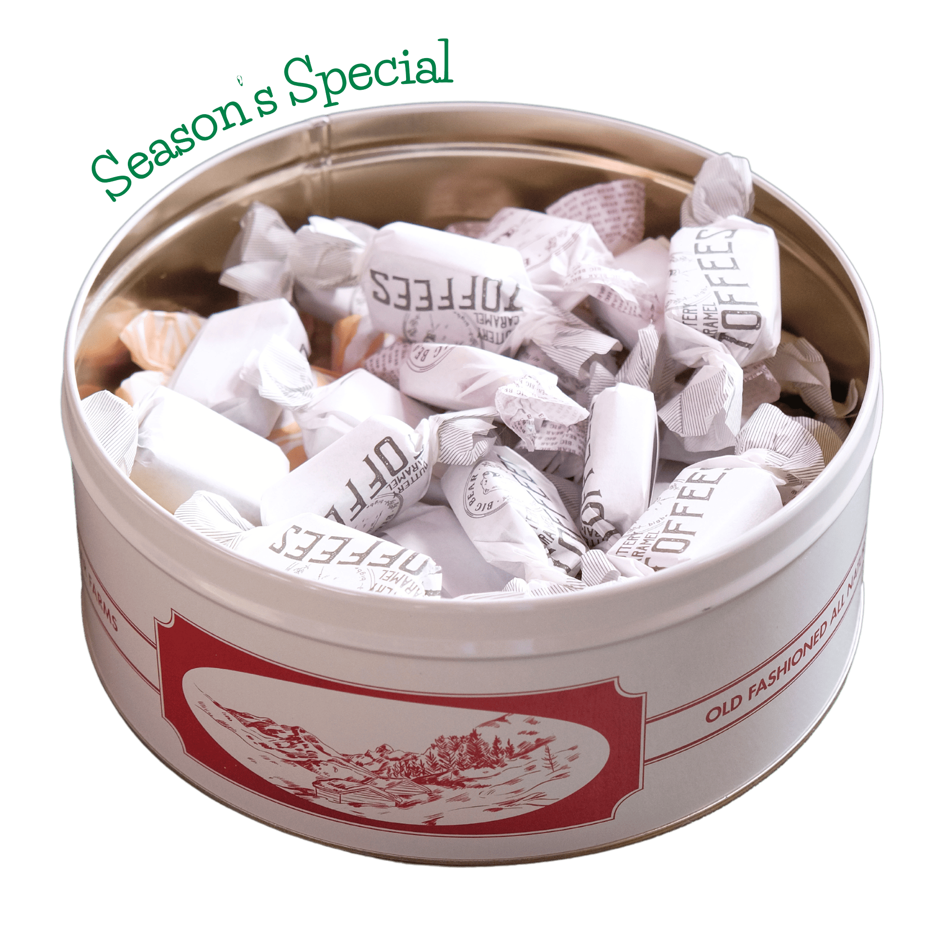 Toffee Tin - Assorted Caramel & Chocolate 600g - 40 pieces | Big Bear Farms