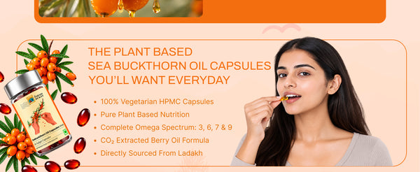 Seabuckthorn Oil Capsules (500mg Concentration) - 30 Capsules | My Pahadi Dukan