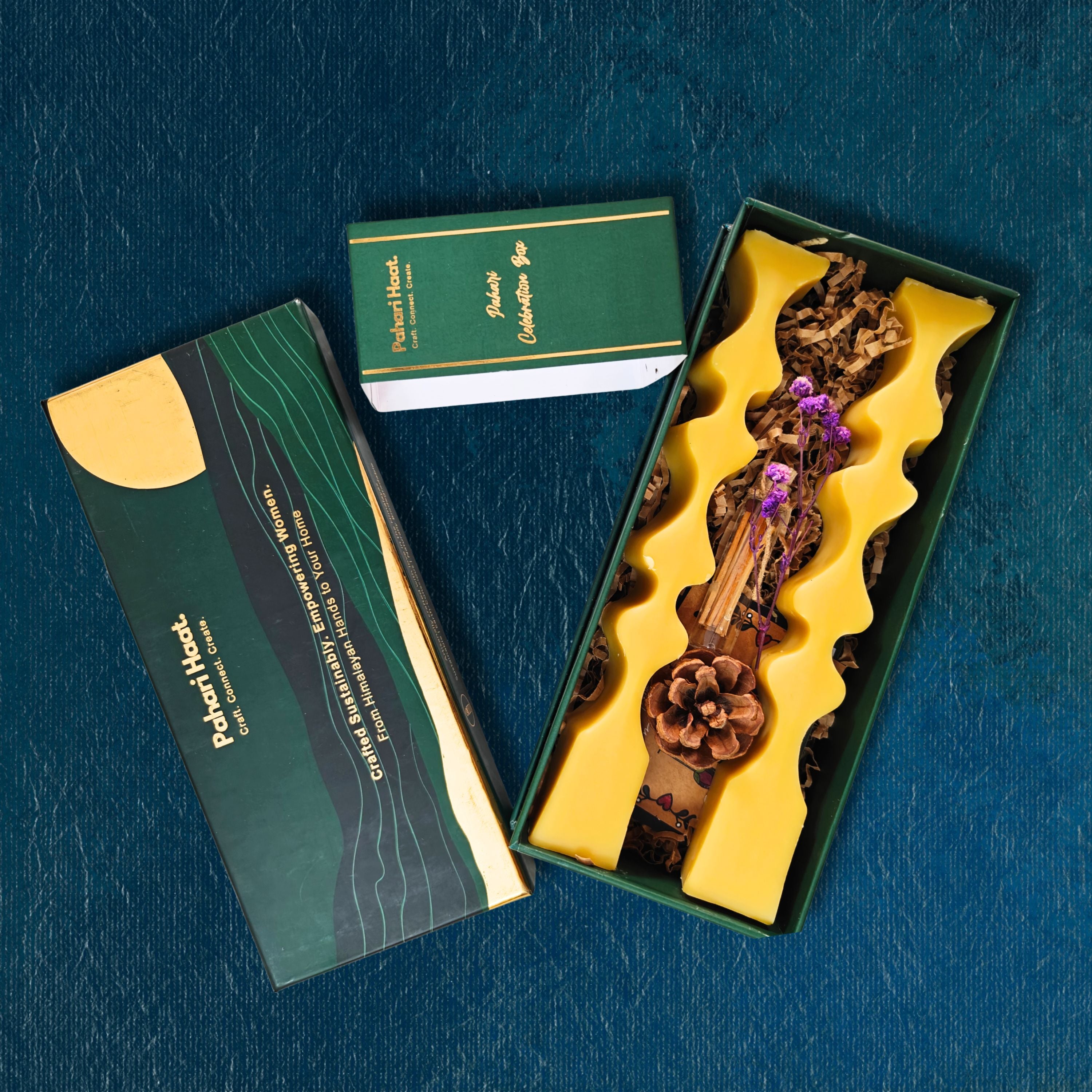 Geometrical Pair Candles Gift Box | Pahari Haat