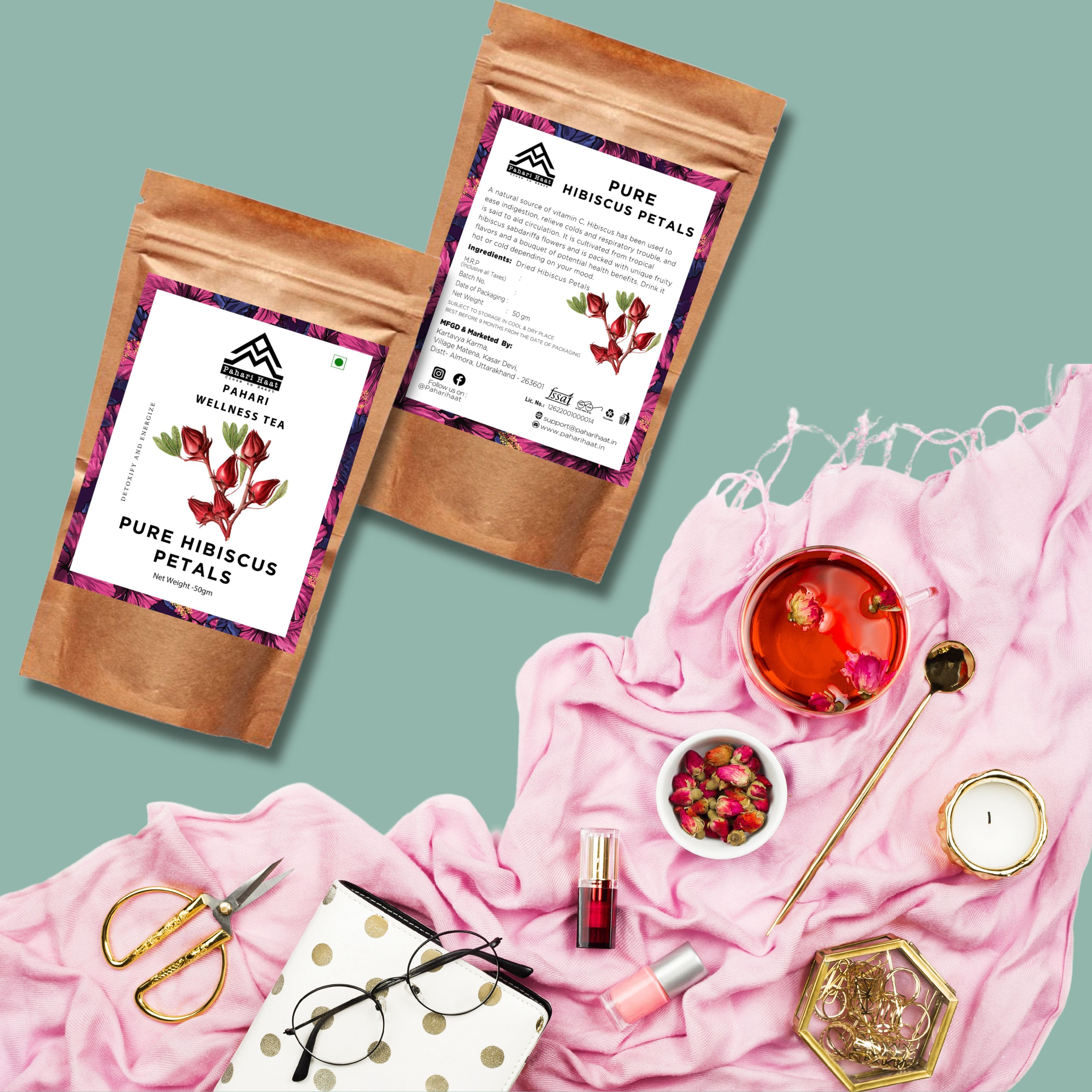 Pure Hibiscus Petals - 50gms | Pahari Haat