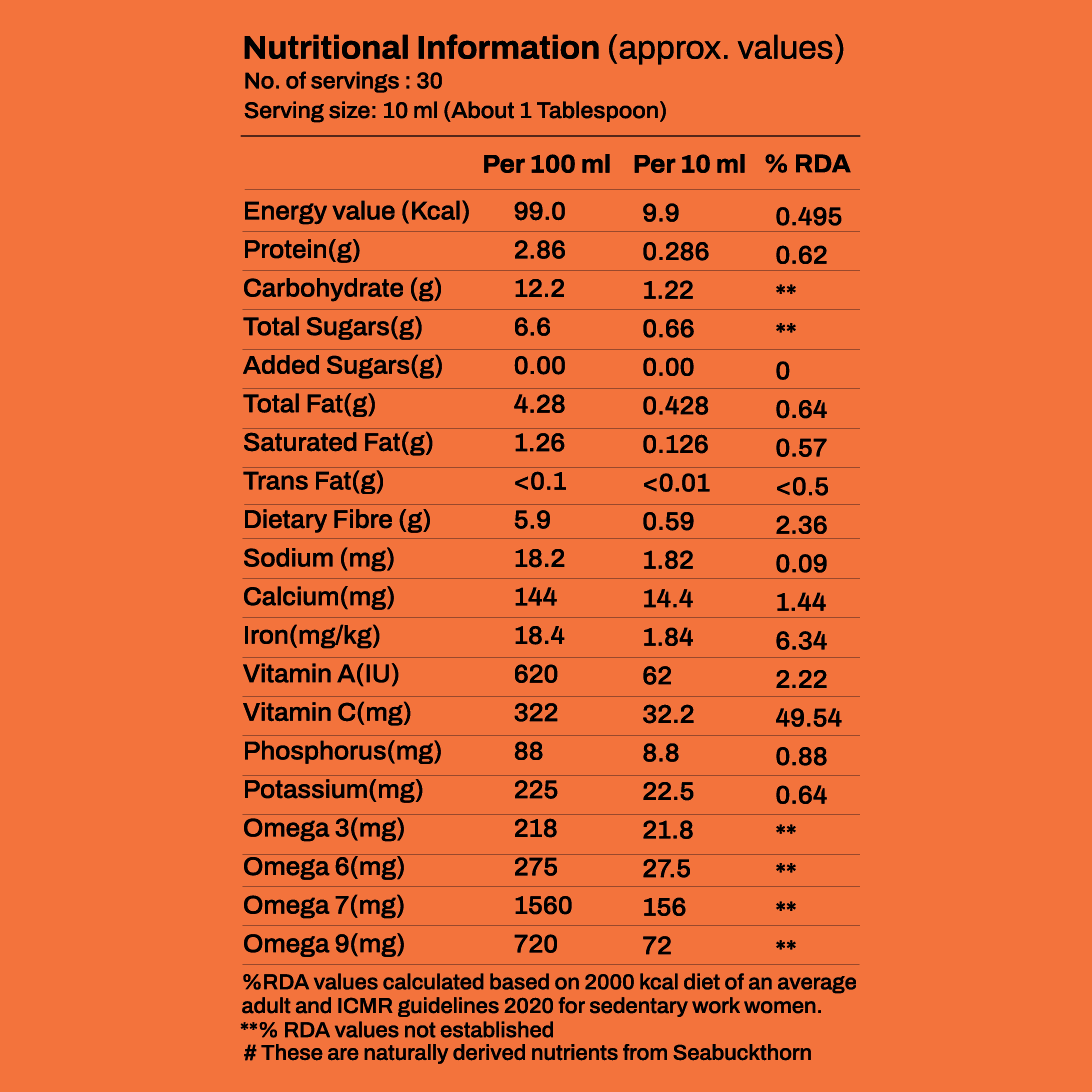 Sea Buckthorn Pulp (Juice) (Rich in Vitamin C, Omega 3,6,7 and 9 and Antioxidants) | My Pahadi Dukan
