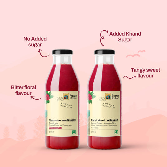 Buransh Sanjivni Flower Juice (Rhododendron Squash) - 300ml | My Pahadi Dukan