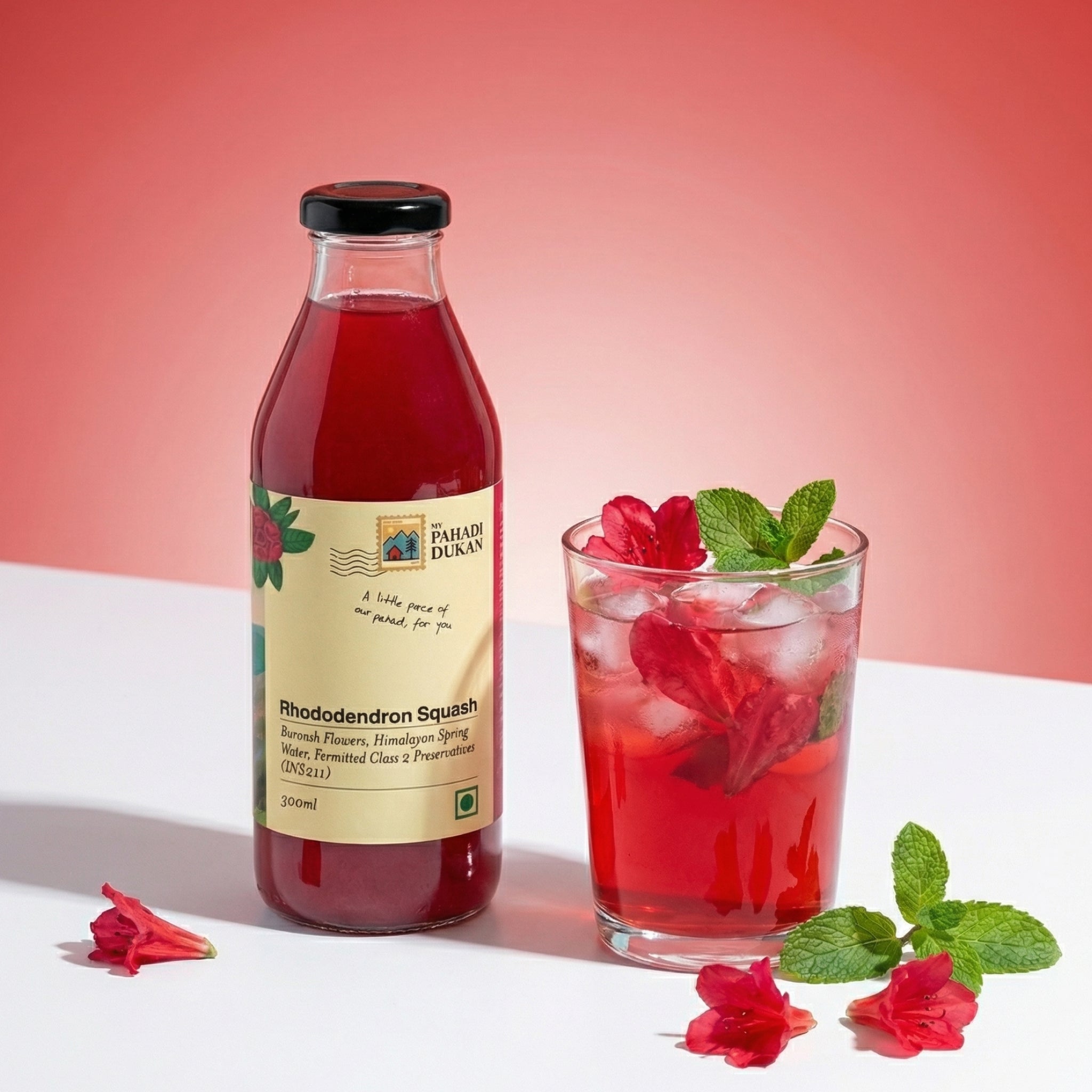 Buransh Sanjivni Flower Juice (Rhododendron Squash) 300ml | My Pahadi Dukan