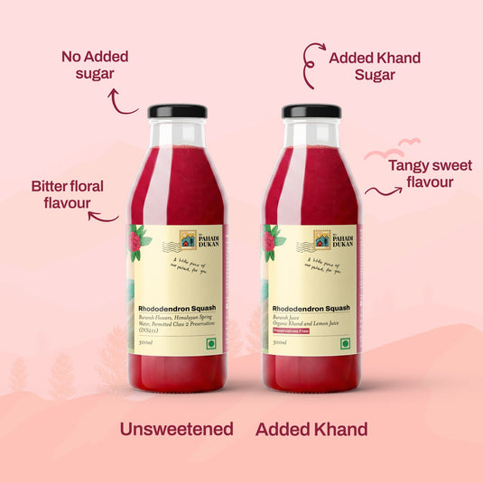 Buransh Sanjivni Flower Juice (Rhododendron Squash) - 300ml | My Pahadi Dukan