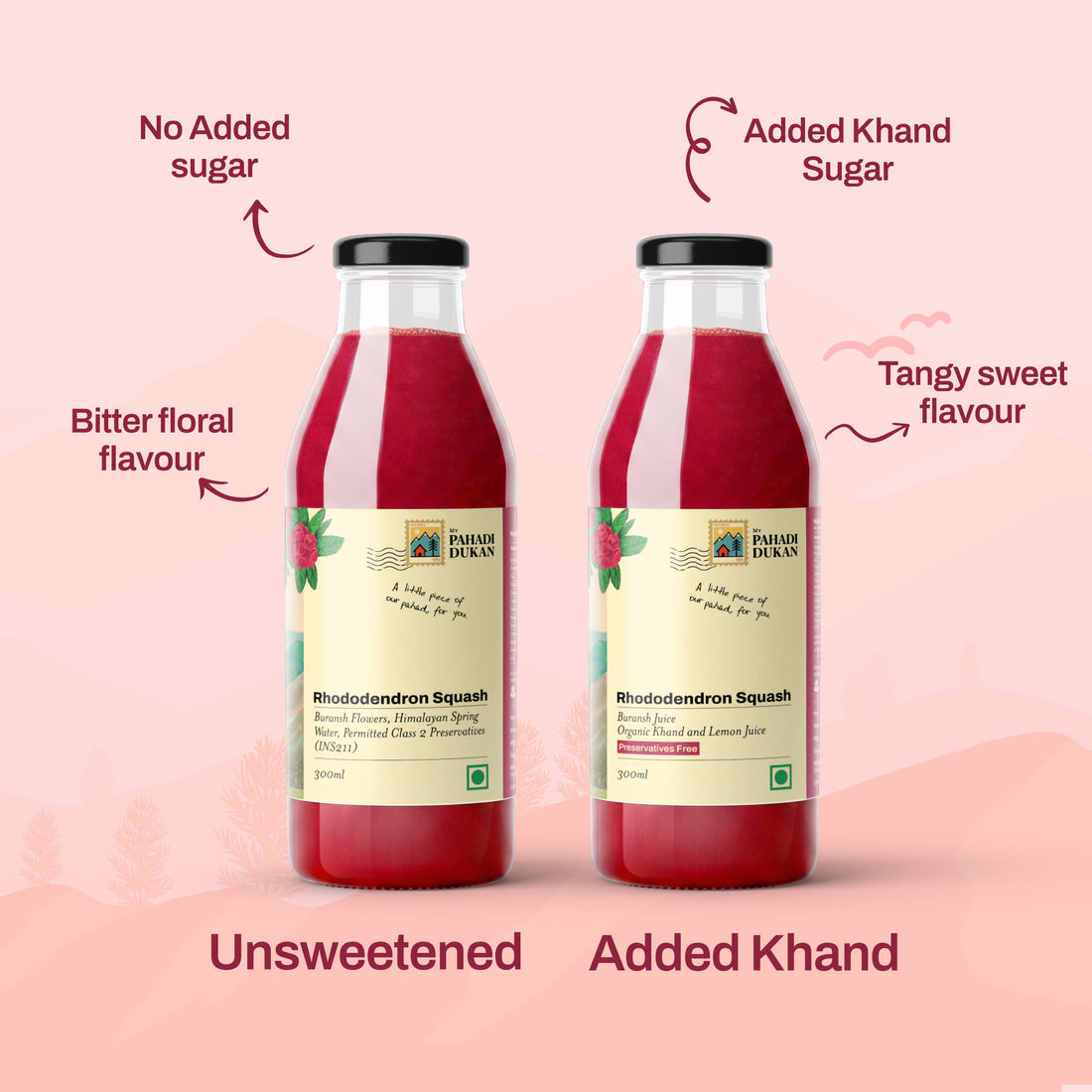 Strawberry Lime and Buransh Squash combo by My Pahadi Dukan