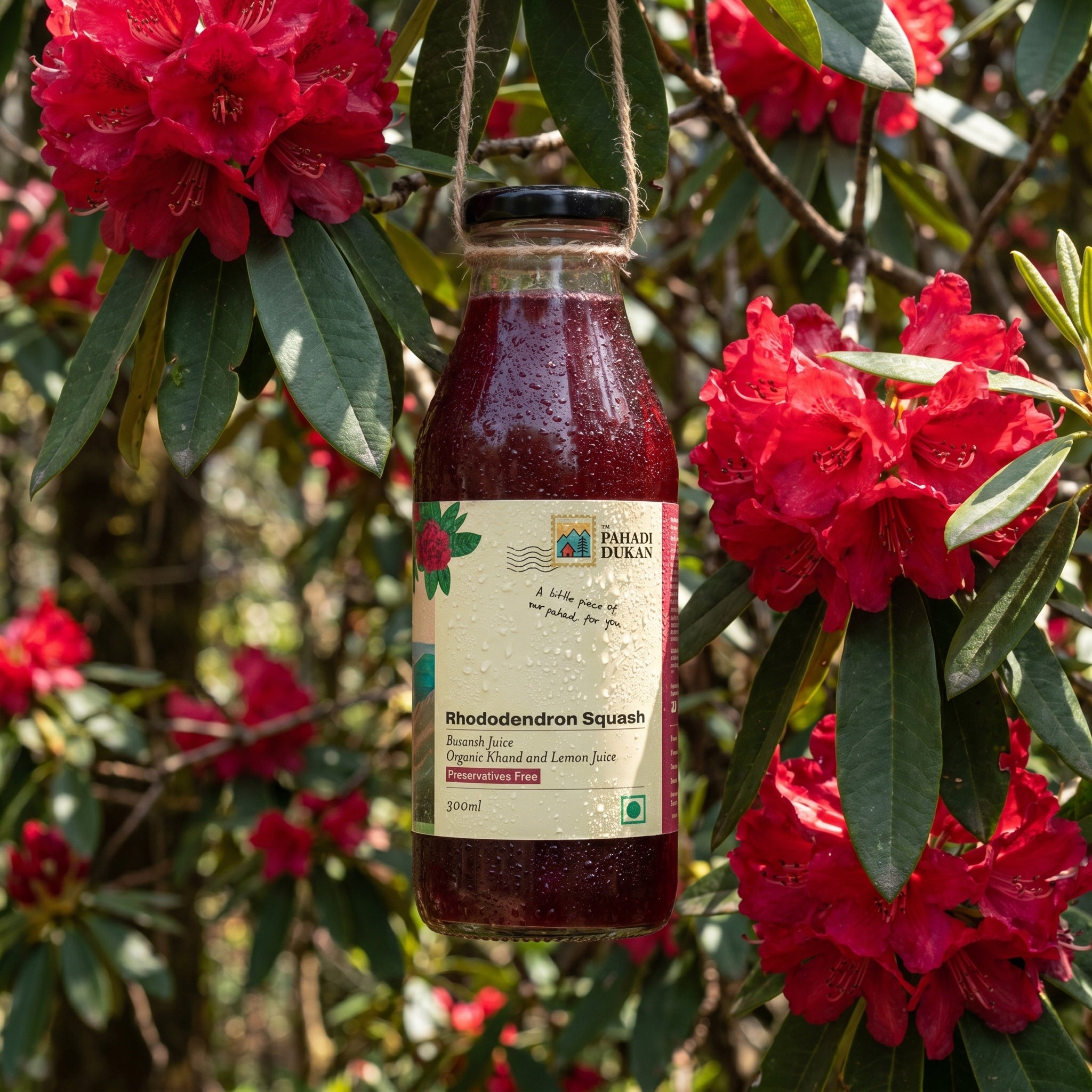 Buransh Sanjivni Flower Juice (Rhododendron Squash) - 300ml | My Pahadi Dukan