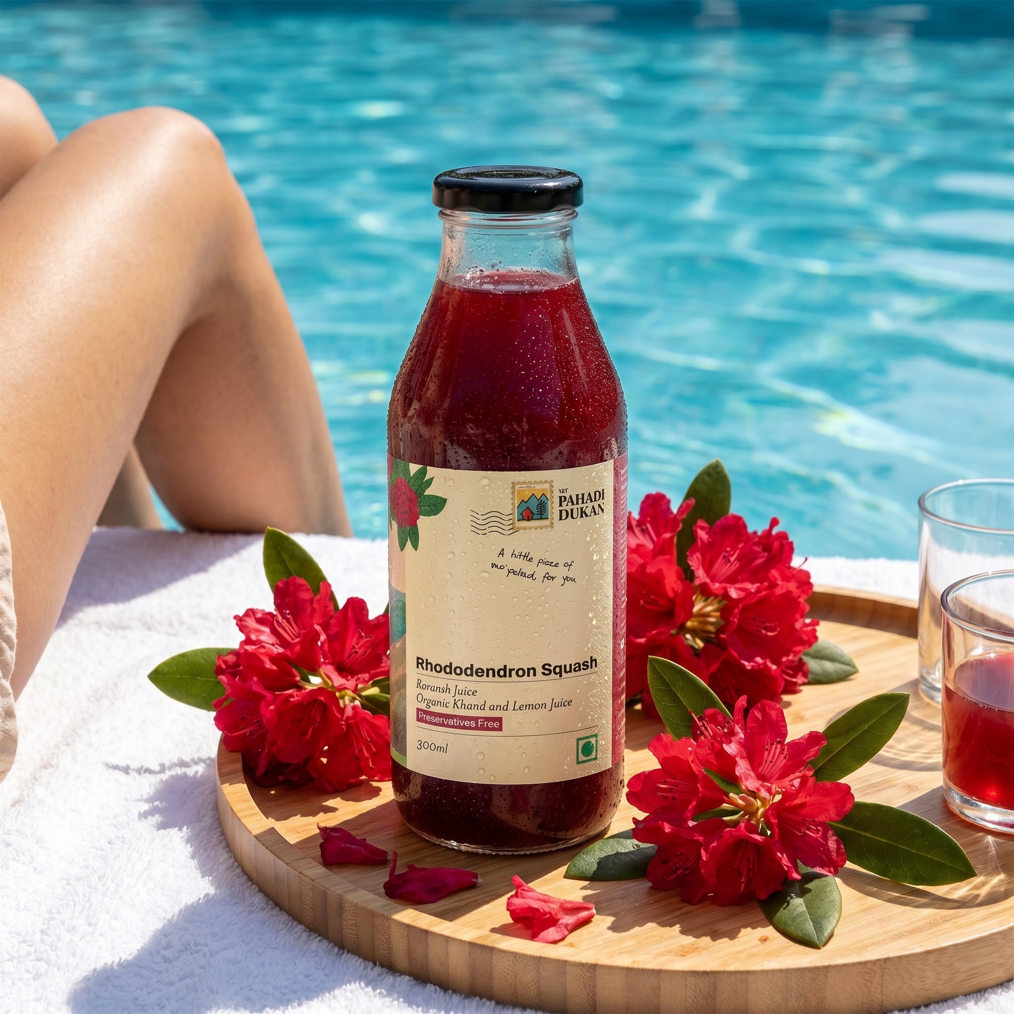 Combo Strawberry Lime Squash 300ml + Buransh Rhododendron Squash 300ml | My Pahadi Dukan