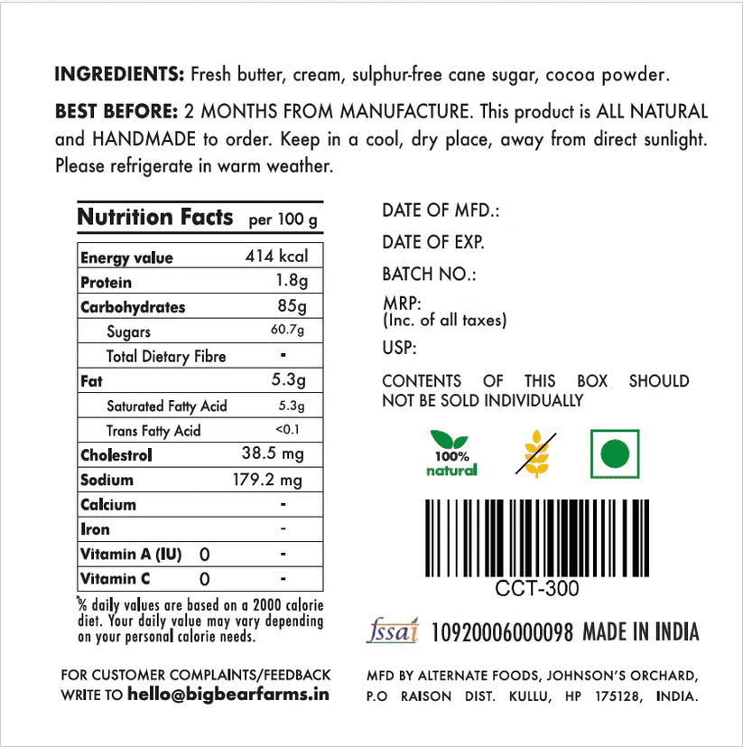 Chocolate Caramel Toffee 300g 3 x PACK COMBO | Big Bear Farms