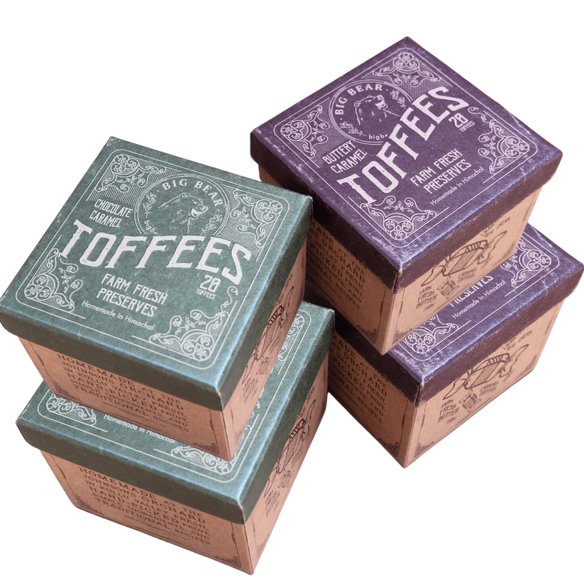 Chocolate Caramel Toffee 300g x 2 + Caramel Toffee 300g x 2 | Big Bear Farms