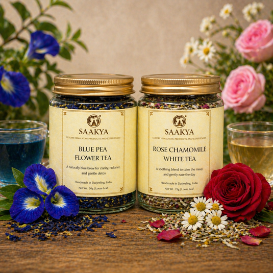 Combo Pack Rose Chamomile White Tea 25g + Blue Pea Flower Green Tea 50g | Saakya