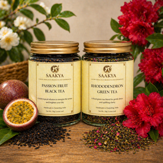 Combo Pack Passion Fruit Black Tea + Rhododendron Green Tea | 50g Each | Saakya