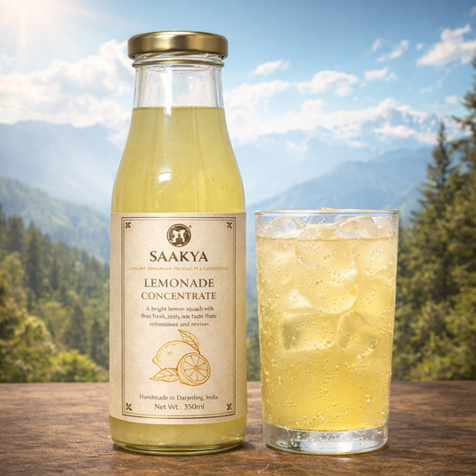 Luxury Passion Fruit + Lemonade Concentrate Squash (350ml + 350ml, Makes 2.8ltr) | Premium Fruit Squash | Sharbat | Summer Drink Concentrate | Mocktail & Cocktail Mixer | No Artificial Colours or Flavours | Sustainable Packaging | Saakya