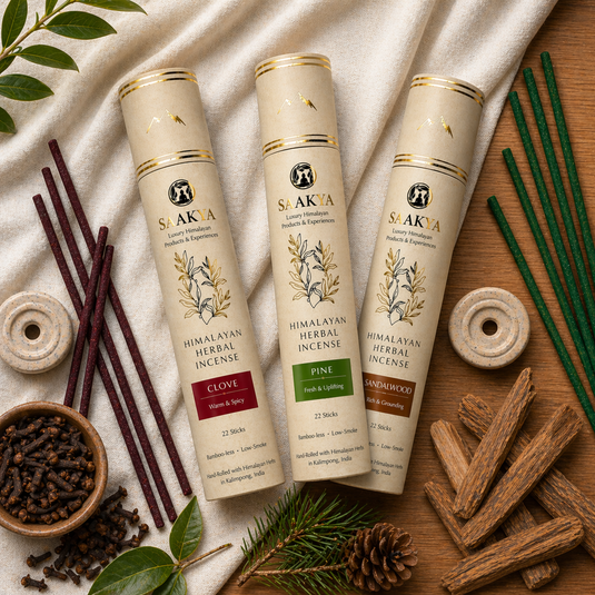 Sacred Forest Ritual Pack | Pine, Sandalwood & Clove Incense Sticks | 22 Sticks Each | Saakya