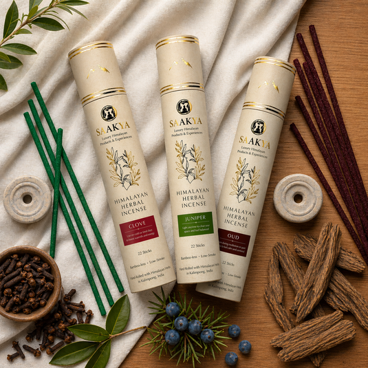 Grounding Ritual Pack | Clove, Juniper & Oud Incense Sticks | 22 Sticks Each | Saakya