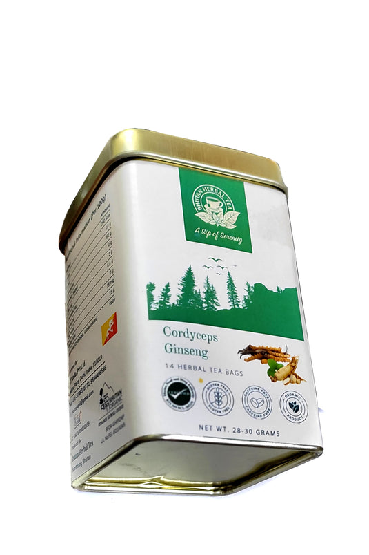 Himalayan Cordyceps Ginseng Herbal Tea | Bhutan Herbal Tea (2g x 14 tea bags)