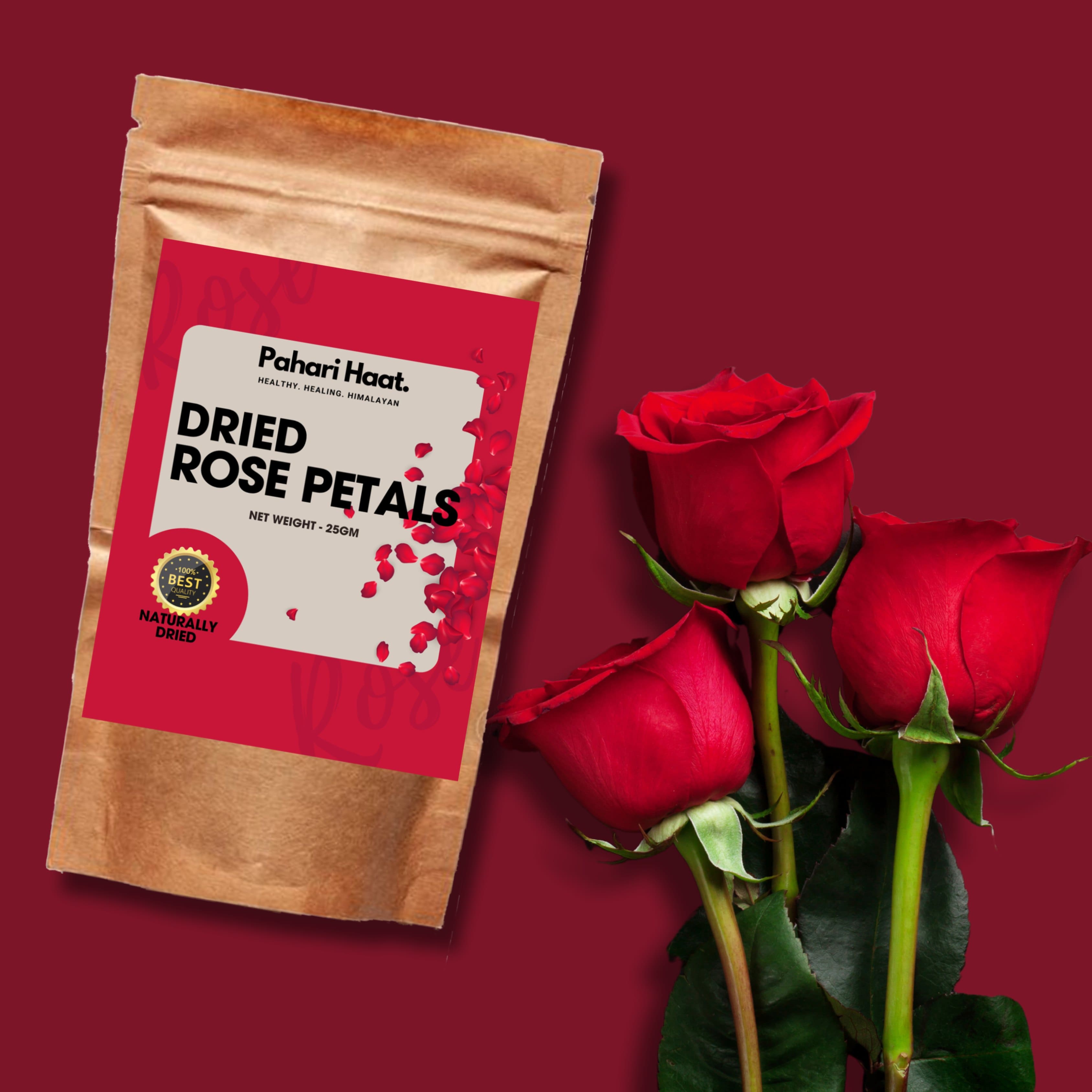 Dried Rose Petals - 30gms | Pahari Haat
