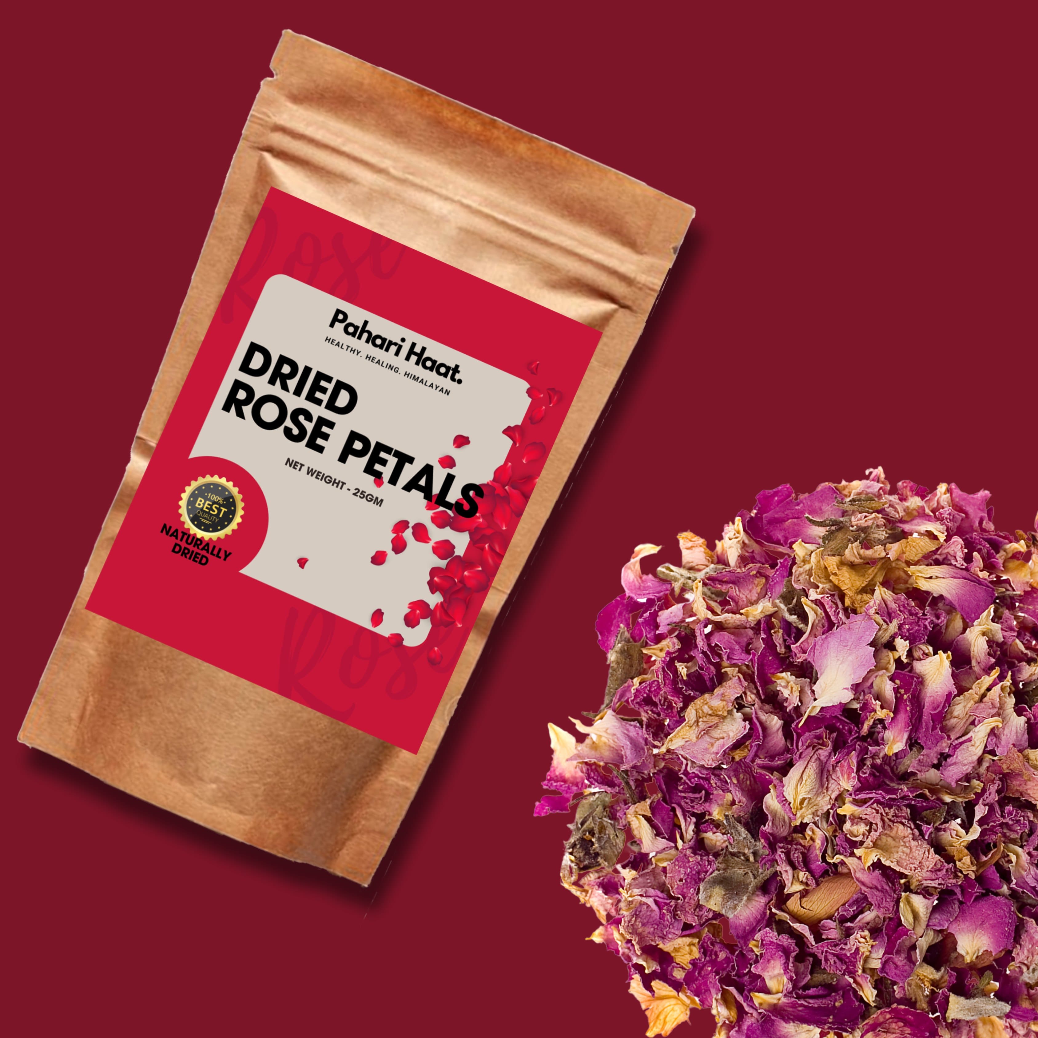 Dried Rose Petals - 30gms | Pahari Haat