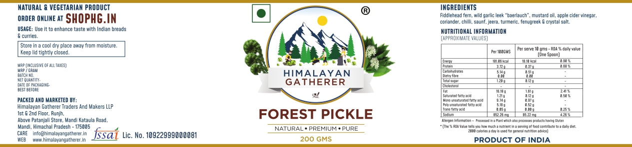 Forest Pickle (Rare Product) 200gms | Himalayan Gatherer