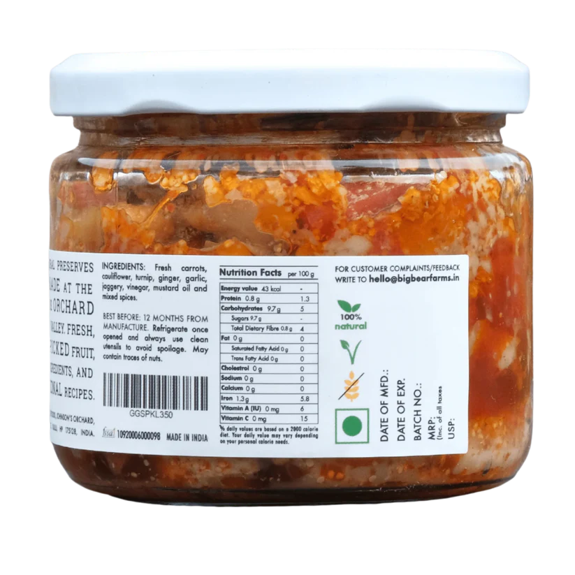 Gajar Gobhi Shalgam Pickle 300g | Big Bear Farms