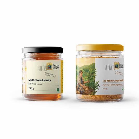 Combo Multi-flora Honey (Lahaul-Spiti) + Ing Makhir Ginger (100gms)