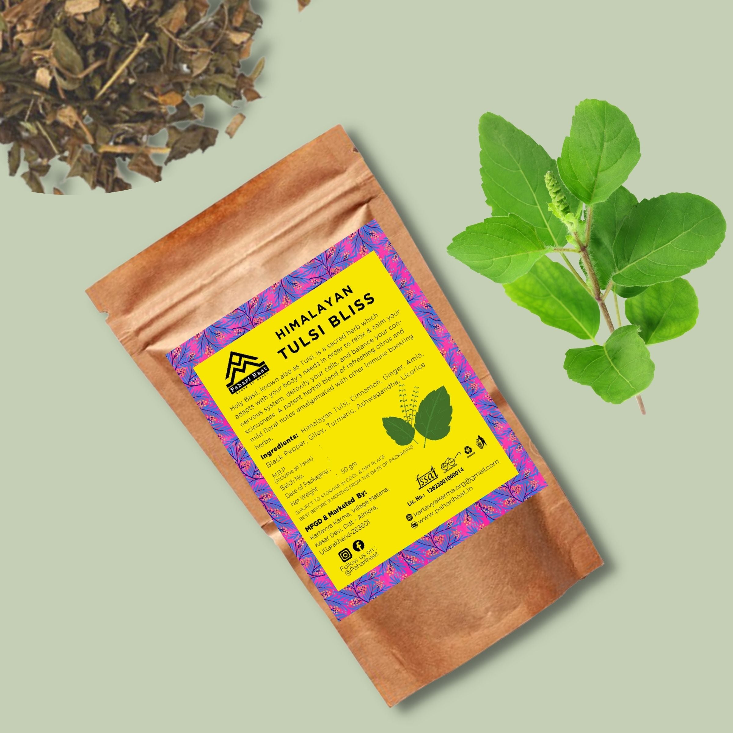Himalayan Tulsi Bliss Tea - 50gms | Pahari Haat
