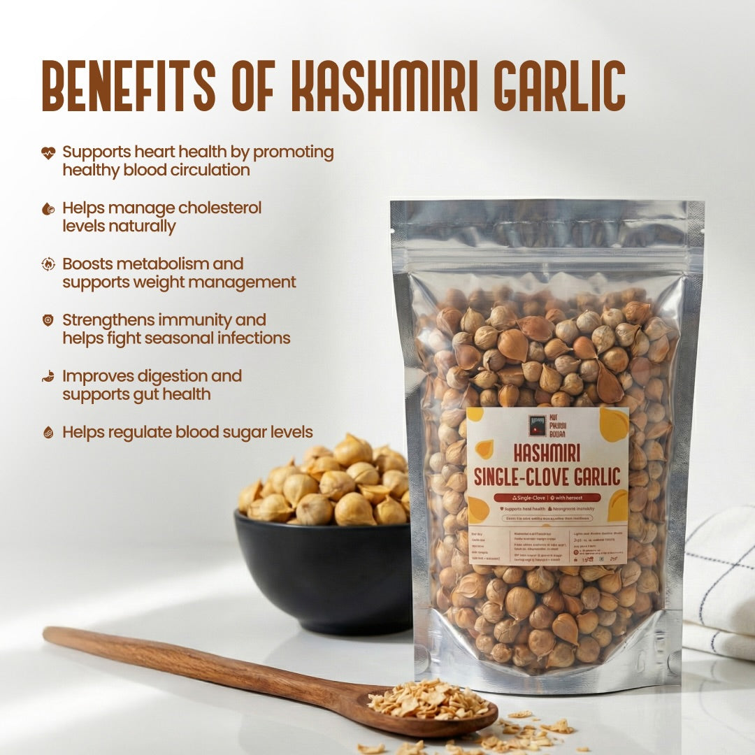 Kashmiri Himalayan Garlic (Lehsun) with Single-Clove (Ek kali) | My Pahadi Dukan