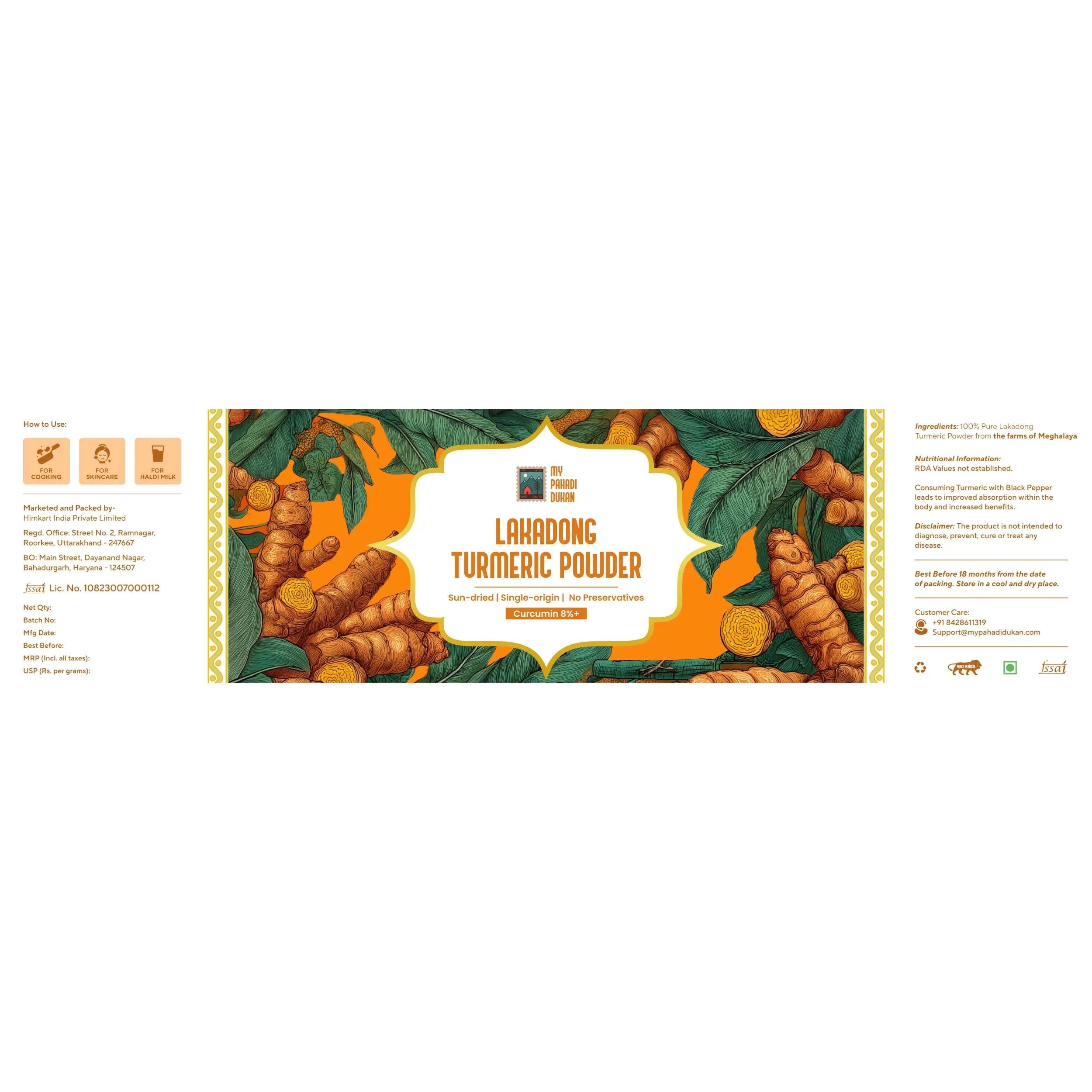 Lakadong Turmeric 8 – 10% Curcumin) - 100gms | My Pahadi Dukan