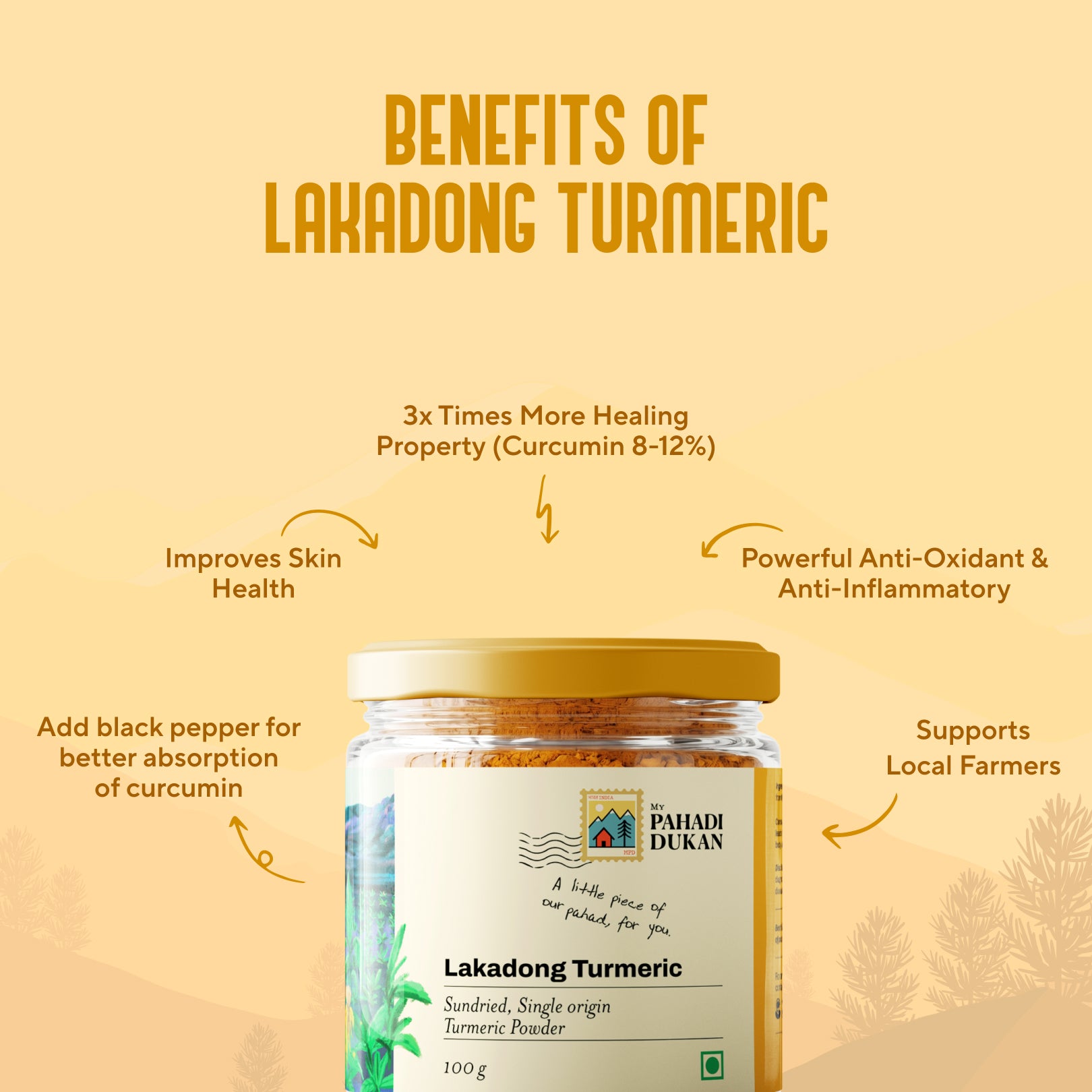 Lakadong Turmeric (8 – 10% Curcumin) | My Pahadi Dukan
