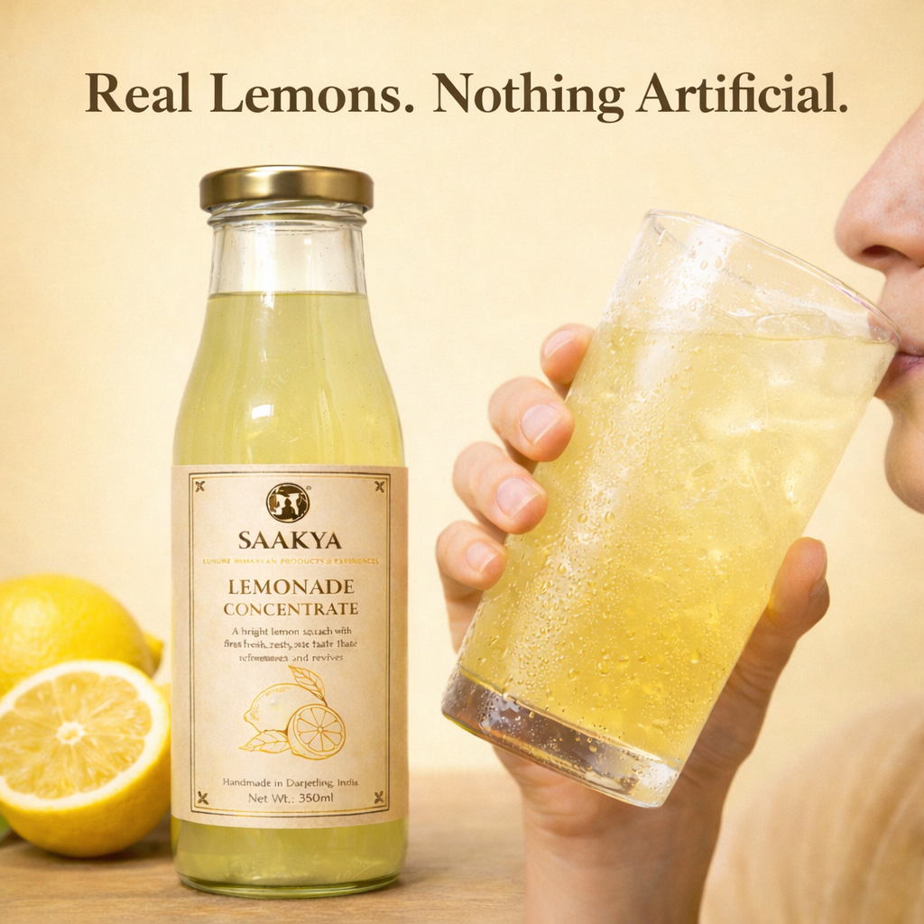 Luxury Lemonade Concentrate Squash (350ml, Makes 1.4L) | Small-Batch Citrus Elixir | Saakya