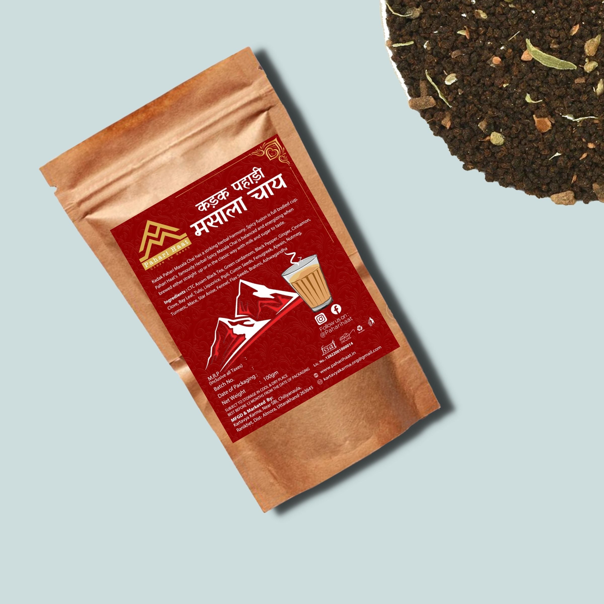 Kadak Pahari Masala Chai (Tea) - 100gms | Pahari Haat
