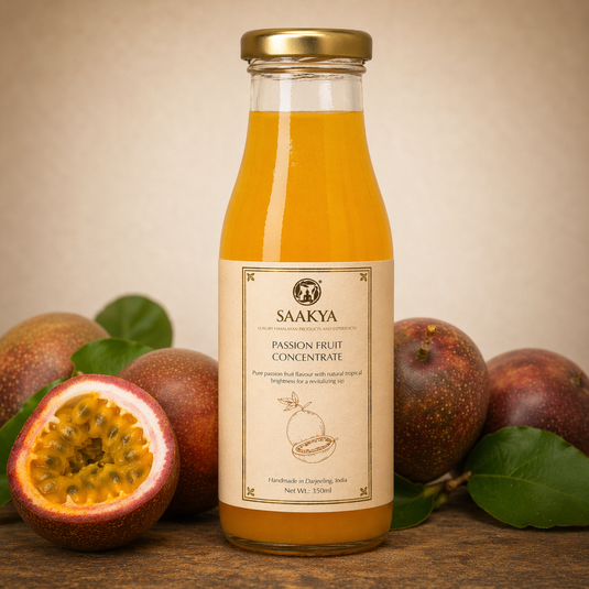 Luxury Passion Fruit Concentrate Squash (350ml, Makes 1.4ltr) | Premium Fruit Squash | Sharbat | Summer Drink Concentrate | Mocktail & Cocktail Mixer | No Artificial Colours or Flavours | Sustainable Packaging | Saakya