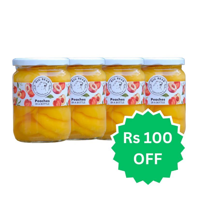 4 x PACK Bottled Peaches 500g | Big Bear Farms