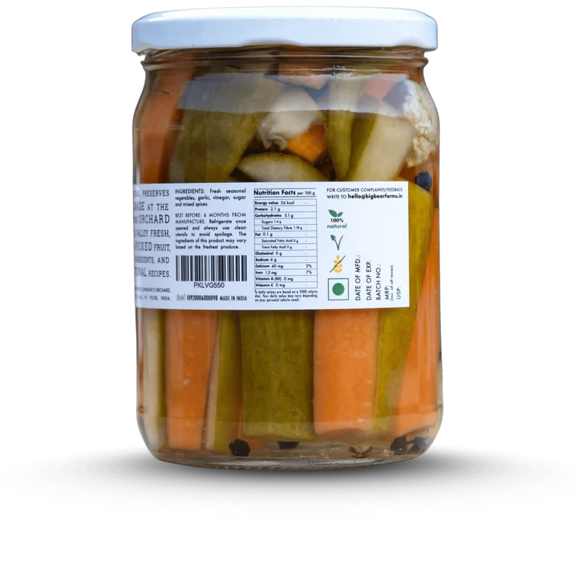 Pickled Vegetables 550g | Big Bear Farms