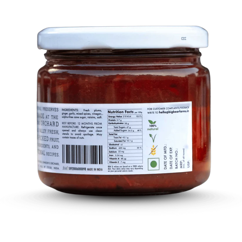 Plum Chutney 350g | Big Bear Farms
