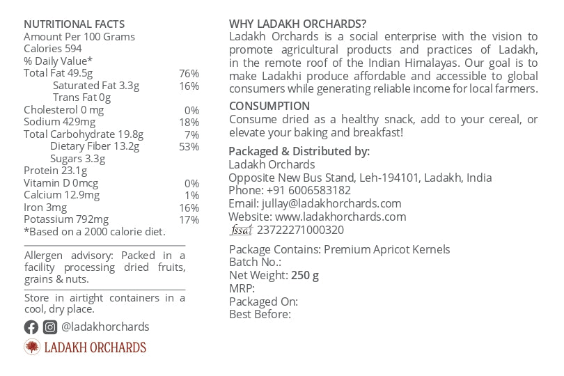 Premium Apricot Kernels | Ladakh Orchards