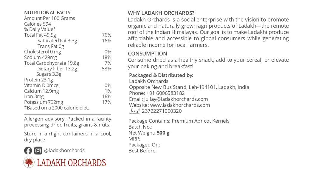 Premium Apricot Kernels | Ladakh Orchards