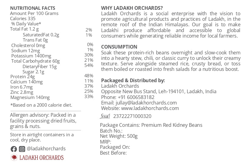 Premium Red Kidney Beans (Ladakhi Rajma) | All Natural & Chemical-Free