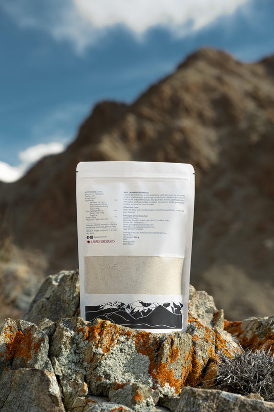 Premium Roasted Barley Flour | Water-milled & Chemical-Free - 500g | Ladakh Orchards
