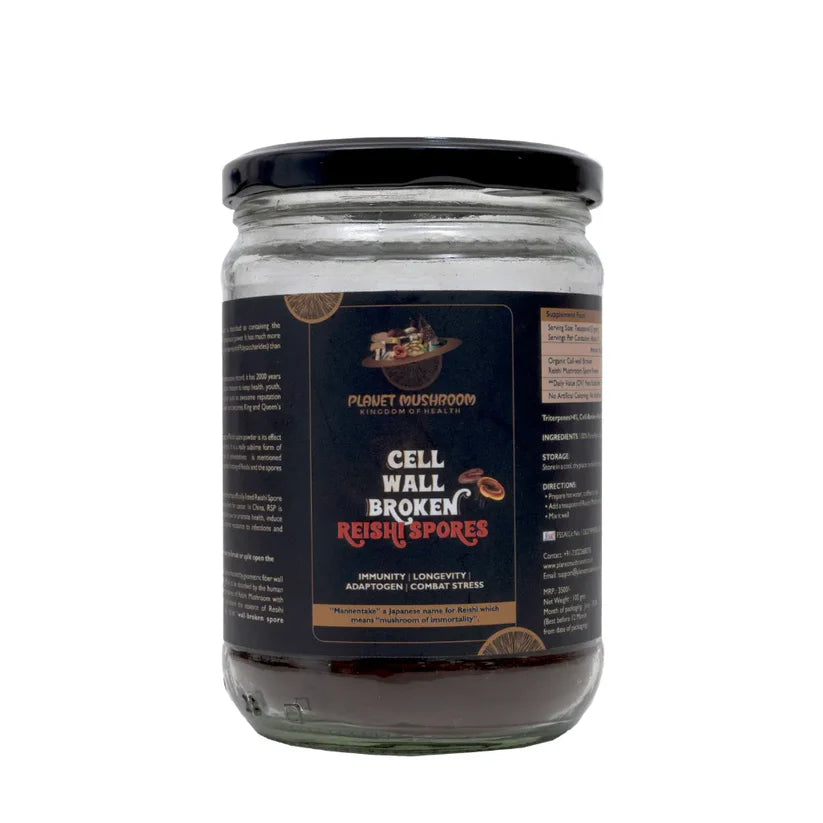 Reishi Spores (Cell wall Broken) 100gms (100 serving) | Planet Mushroom