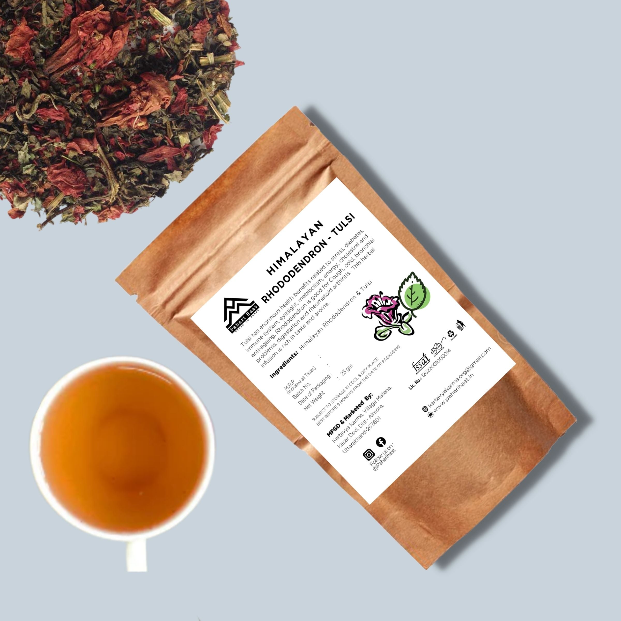 Himalayan Rhododendron-Tulsi Tea - 25gms | Pahari Haat