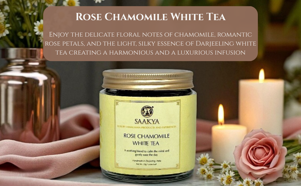 Rose Chamomile White Tea (25g, 75+ Cups) | Saakya