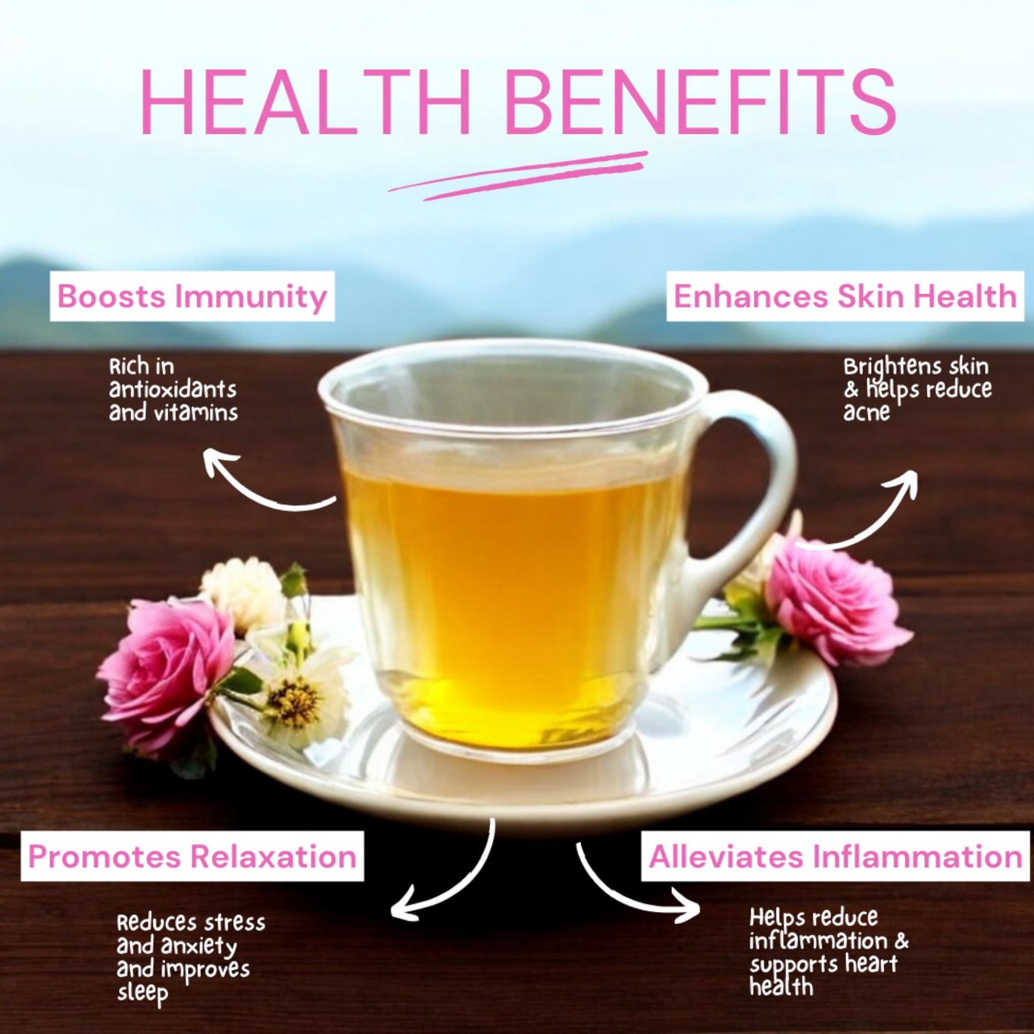 Rose Chamomile White Tea (25g, 75+ Cups) | Saakya