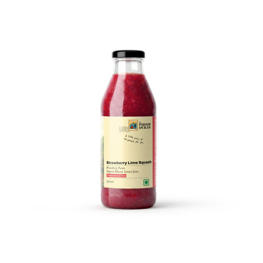 Strawberry Lime Squash - 300ml | My Pahadi Dukan