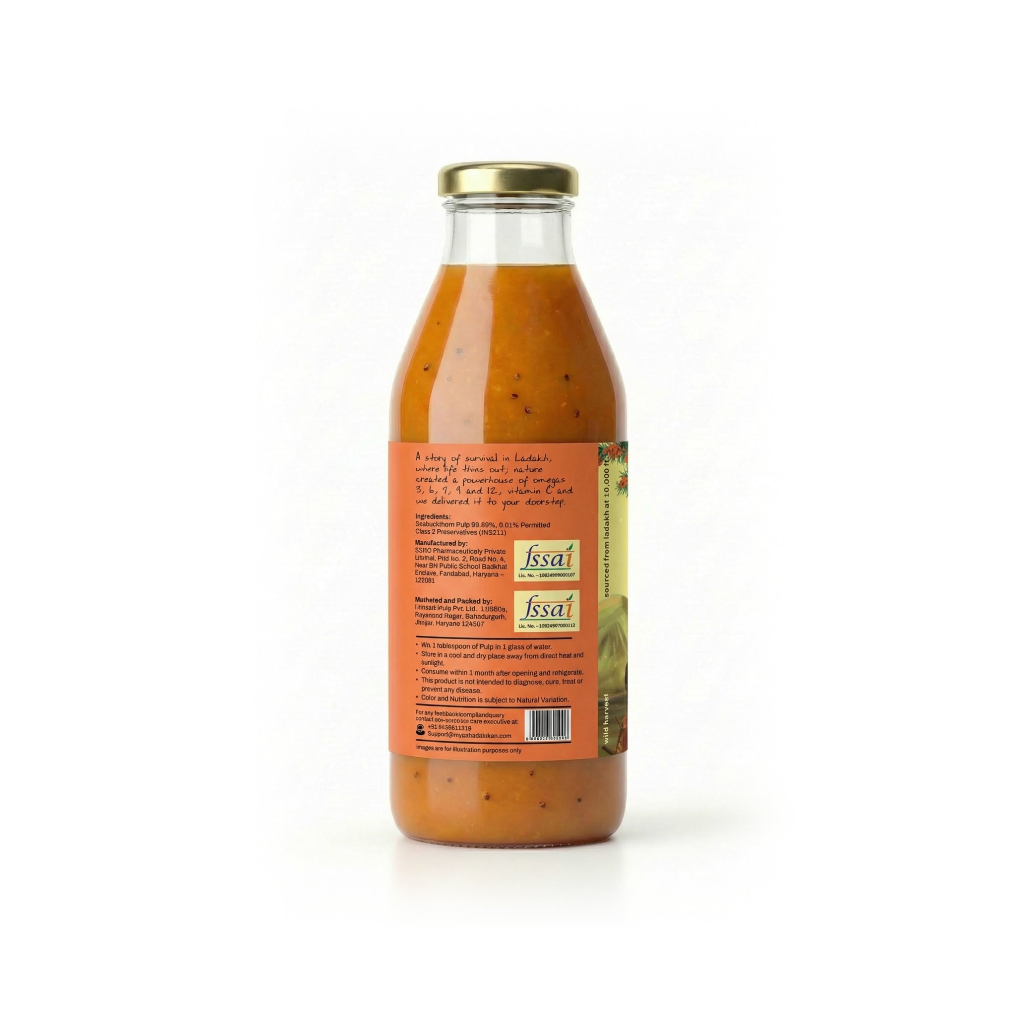 Combo Sea Buckthorn Pulp Juice (300ml) + Buransh (Rhododendron Squash) (300ml) | My Pahadi Dukan