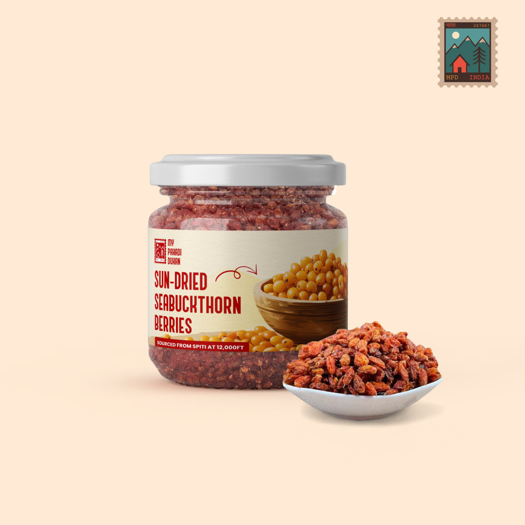 Premium Sea Buckthorn Berries (Dried Seabuckthorn) - 80gms | My Pahadi Dukan