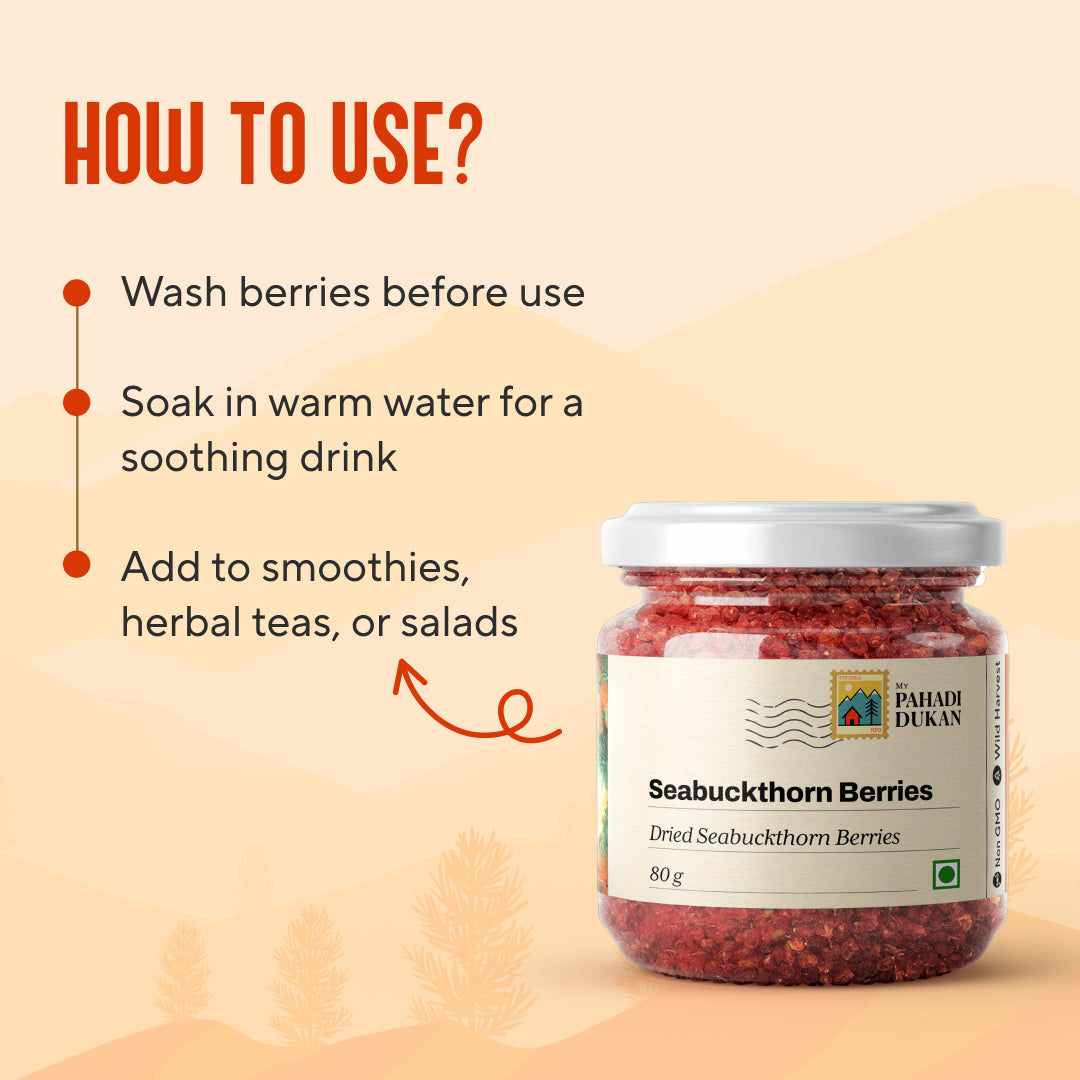 Premium Sea Buckthorn Berries (Dried Seabuckthorn) | My Pahadi Dukan