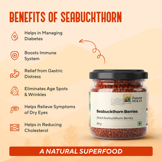 Premium Seabuckthorn Berries (Dried Seabuckthorn) | My Pahadi Dukan