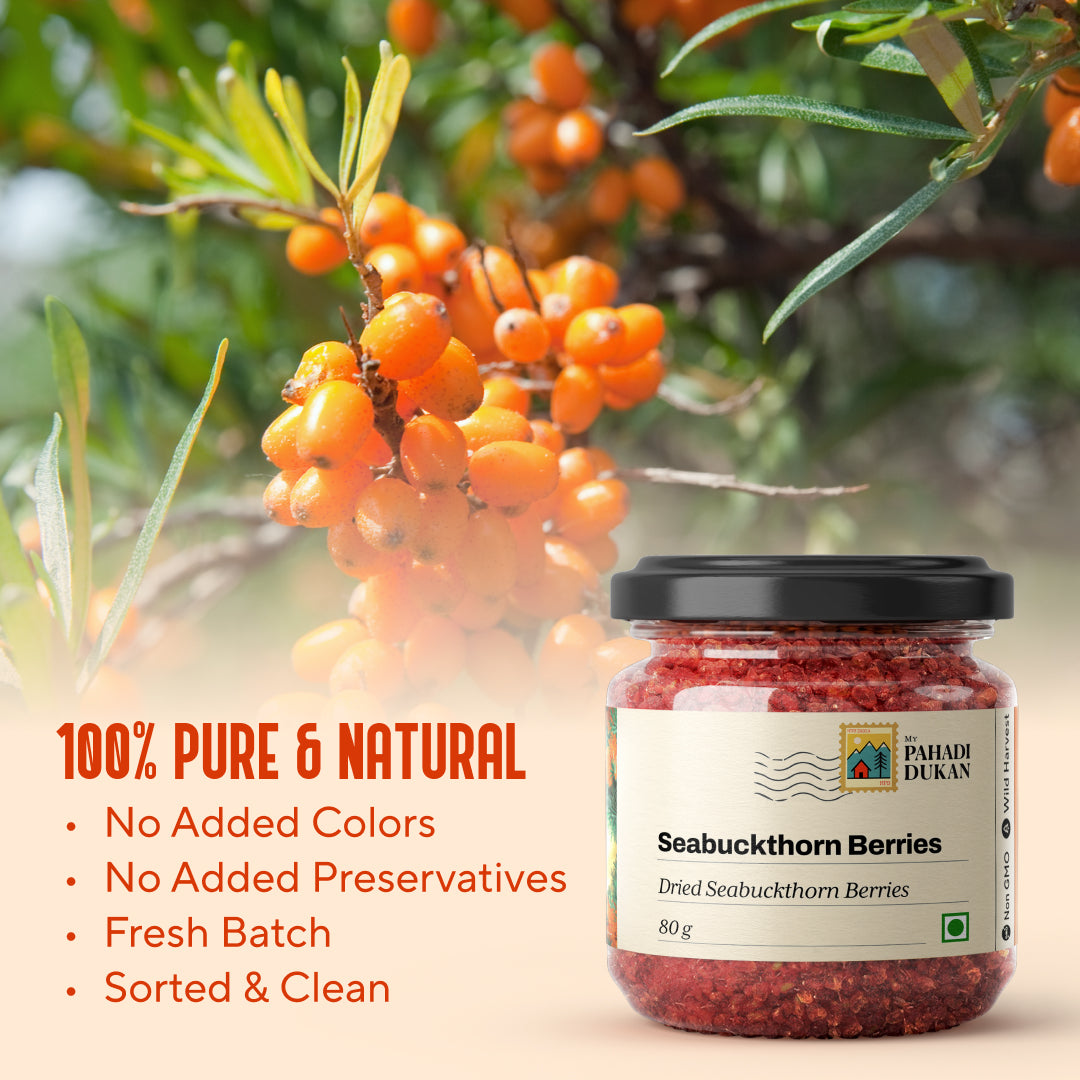 Premium Sea Buckthorn Berries (Dried Seabuckthorn) | My Pahadi Dukan