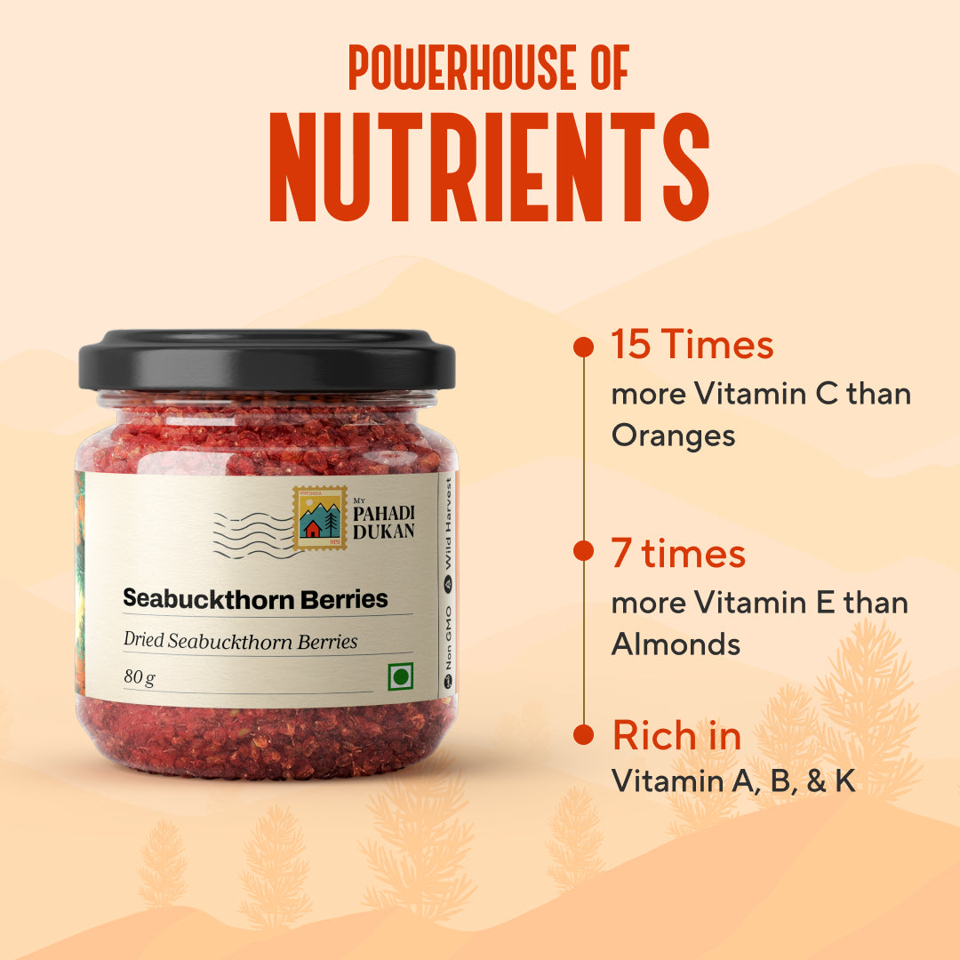 Premium Sea Buckthorn Berries (Dried Seabuckthorn) | My Pahadi Dukan